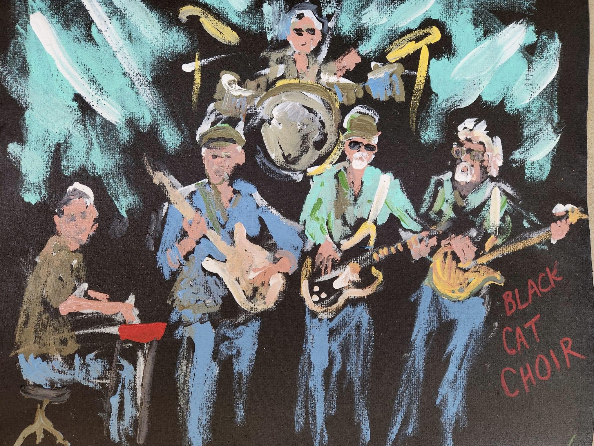 Black Cat Choir chalk image